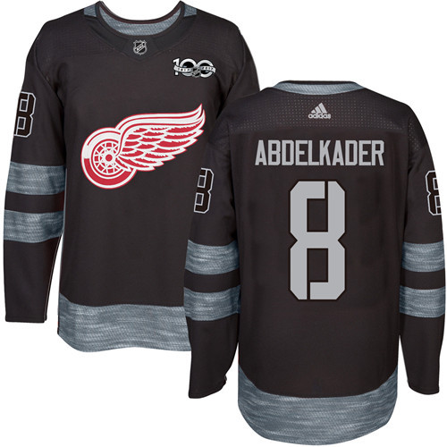 Adidas Red Wings #8 Justin Abdelkader Black 1917-100th Anniversary Stitched NHL Jersey